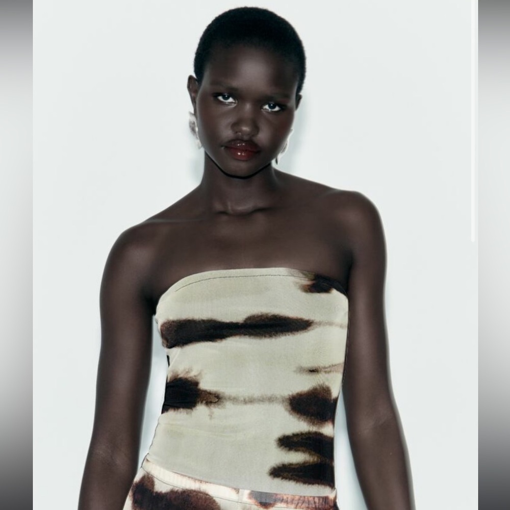 🆕 NWT Zara Tie Dye Strapless Bodysuit